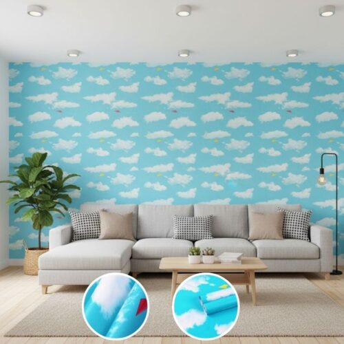 Wallpaper Dinding Sticker Awan Langit Biru