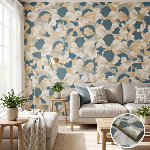 Wallpaper Dinding STICKER Motif BUNGA LILY ABSTRAK 3D 45 cm x 7 m