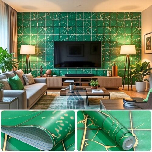 Wallpaper Dinding Motif Marmer Kotak