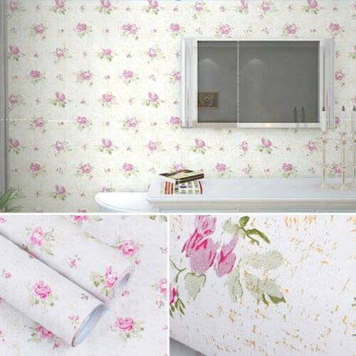 fd6bcc0a-fad2-44f9-a0dd-c4f69d2b22cb Wallpaper Dinding Sticker Shabby Pink Dasar Putih