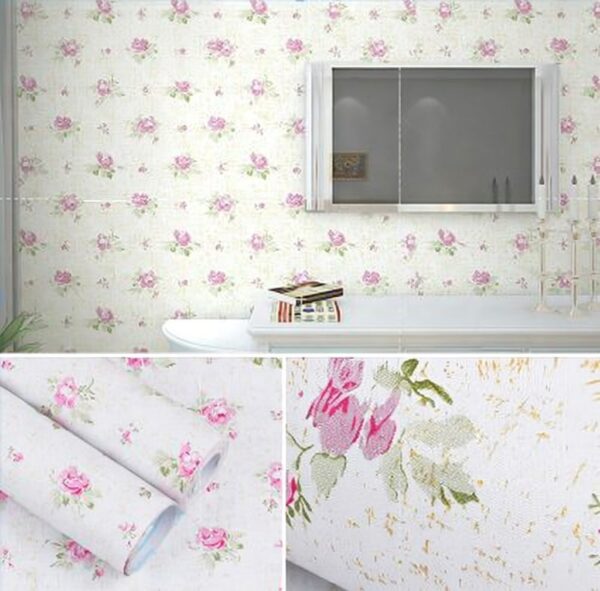 fd6bcc0a-fad2-44f9-a0dd-c4f69d2b22cb Wallpaper Dinding Sticker Shabby Pink Dasar Putih